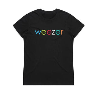 Weezer - Coloured Text - Ladies Black T-shirt Weezer