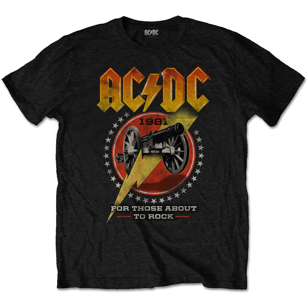 AC DC For Those About to Rock 81 Black T Shirt Twisted Thread NZ