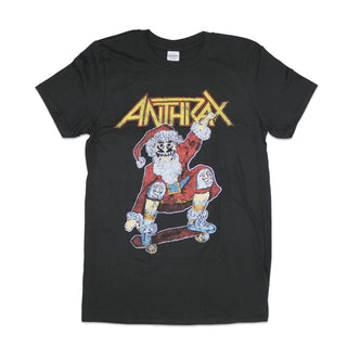 Anthrax - Skateboard Santa (w/ Back Design) - Black T-Shirt Anthrax