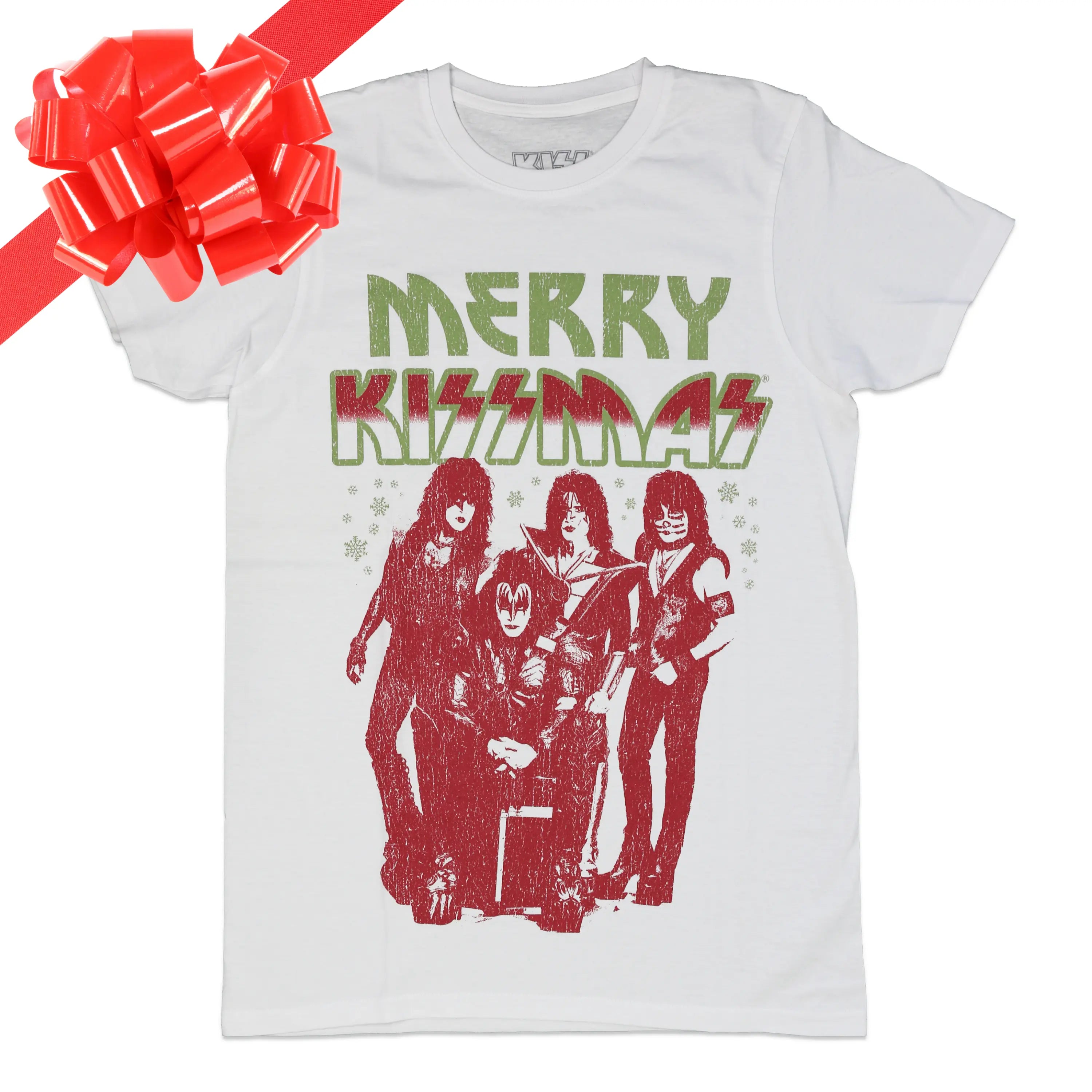 Official KISS - A Merry KISS-MAS - White T-Shirt | Twisted NZ