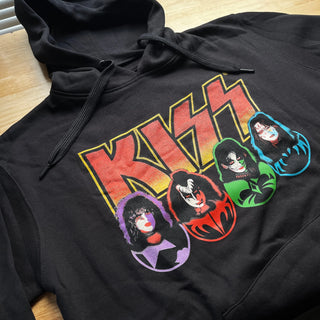 KISS - Faces & Icons - Black Pullover Hoodie Kiss