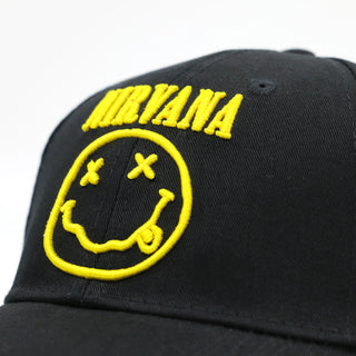 Nirvana - Smiley - Black Baseball Cap Nirvana