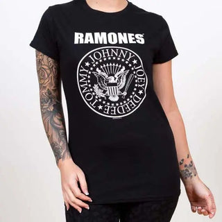 Ramones - Presidential Seal - Ladies Black T-Shirt Ramones