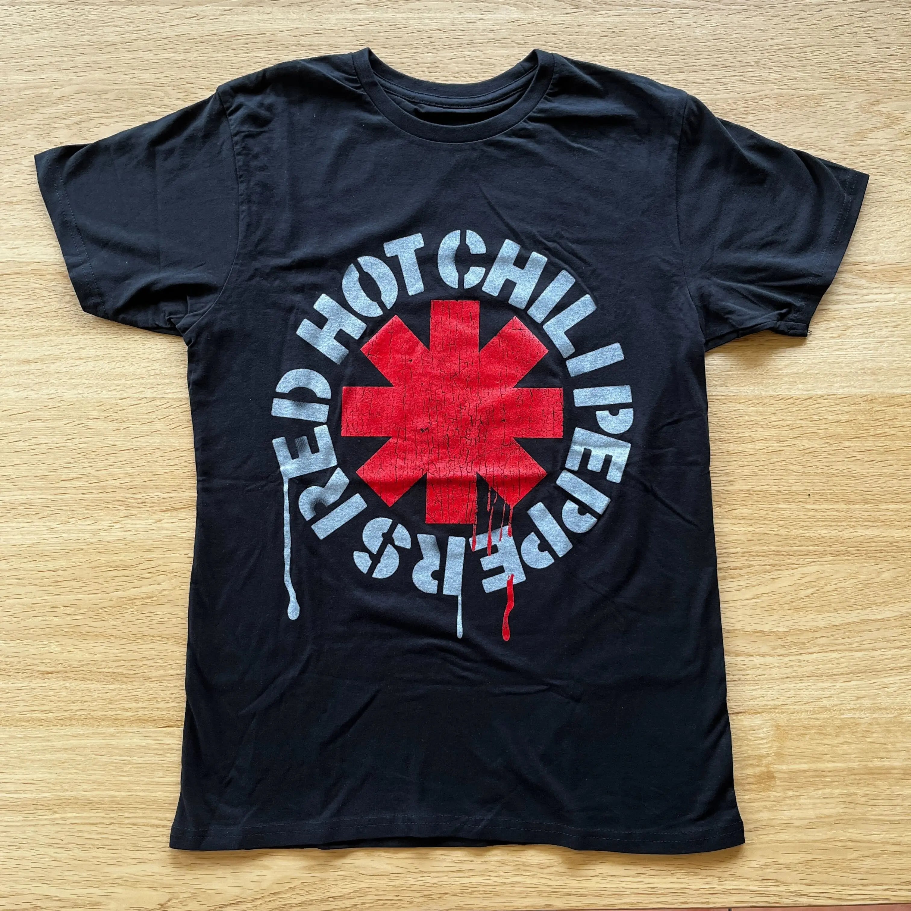 Official Red Hot Chili Peppers - Stencil - Black T-Shirt | Twisted