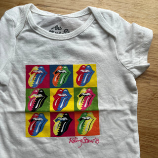 The Rolling Stones - Two Tone - Baby White Onesie The Rolling Stones