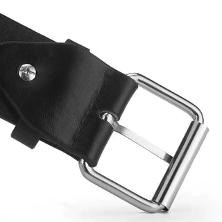 Twisted Studded Black Leather Belt (110cm) Twisted Thread